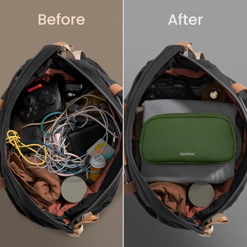 Image of tomtoc Electronics Organizer Travel Case, Water Resistant Travel Bag Cable Organizer for Essentials, Tech Pouch Accessories Carry Storage for Cord, Phone, Cables, Airpods, USB Flash Drive, Daily Items