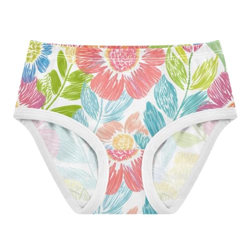 Girls Underwear Toddler 2t Cotton Panties Little Girl Animals Briefs Undies Kids Colorful Flowers Sketched Loose