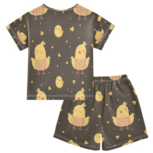 senya Short Sleeve Pajamas Sets Summer Cotton Sleepwear Chicken Mom2