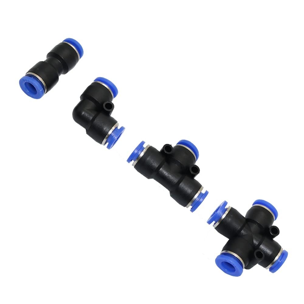 Garden Plumbing 8mm Slip Lock Quick Connectors Tees Elbow Straight Cross Garden Water Connector Low Pressure Mist Cooling Reptile Fogger Tool ( Color : Tee Connector , Diameter : 8mm ) Brass Hose