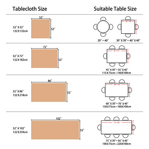 Home Brilliant Faux Linen Easter Tablecloth Rectangular Table Cloth For Rectangle Tables 6 Foot For Kitchen Dinning Striped Tabletop Decoration (52 X 72 Inch, Light Linen) #TOP4