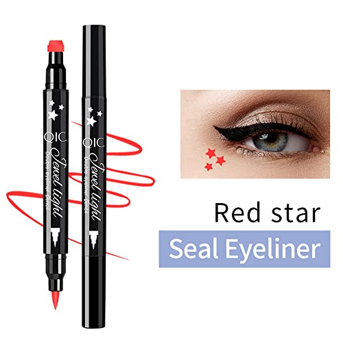 Go Ho Red Liquid Eyeliner Stamp,Star Stamp Eyeliner Makeup,Double-Side Waterproof Eyeliner Pen,Long-Lasting Smudge-Proof Eyeliner Tools,Eye Liner Makeup,1 Pc thumb #1