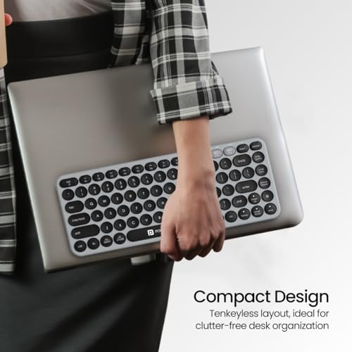 Portronics Bubble 2.0 Wireless Keyboard with Bluetooth + 2.4 GHz Receiver, Connect 3 Devices, Compact TKL Size, 10m Working Range, Function... - Image 4