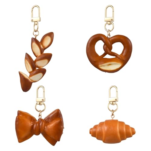 Porte-clés pain artificiel lot de 4 Stiesy, bijou de sac squishy femme original