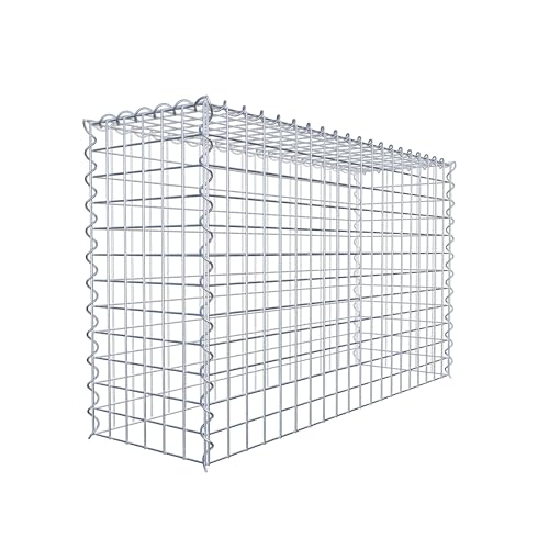 GABIONA Cesta para piedra (rectangular, malla de 5 x 5 cm, profundidad de 30 cm, cesta de cultivo tipo 3, cierre de espiral, galvanizada (100 x 60 x 30 cm)