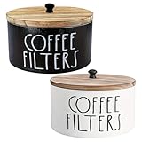 Kaffeefilterhalter: Deckel für Bauernhof, Aufbewahrung für Arbeitsplatte, Zubehör für Stange, Filterbehälter aus Holz | Kaffeefilter-Organizer D