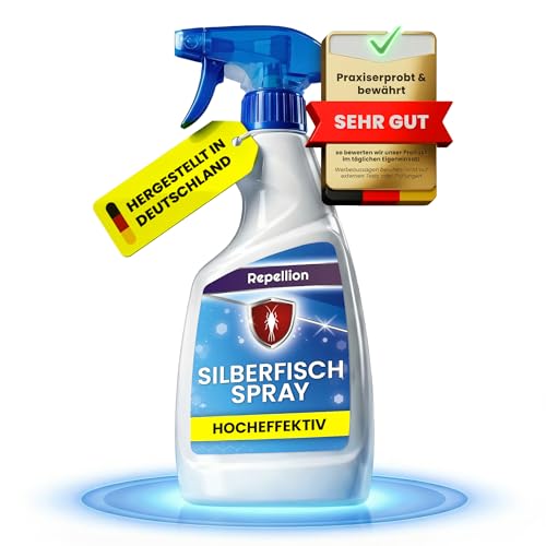 Repellion SILBERFISCH SPRAY (500ml) Hocheffektive Sofort-Abwehr von Silberfischen und Silberfischchen Wirksames Mittel gegen Silberfische im Bad Keller & Haus