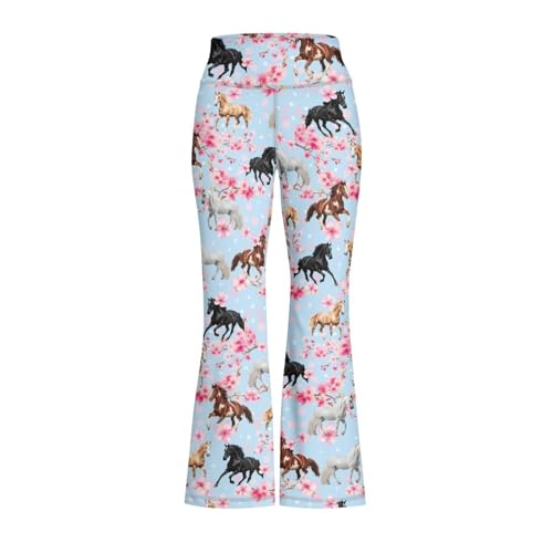 Image of Girls Flare Leggings Cute Bell Bottoms for Teen Girls Wide Leg Sweatpants for 5-14 T