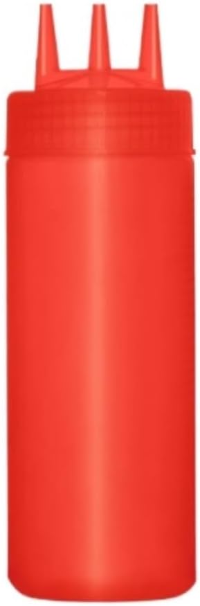 Squeeze Bottle Ketchup Squeeze Bottle Plastic Condiment Squirt Bottles3 Hole Dispensing Bottles Dinnerware(White)