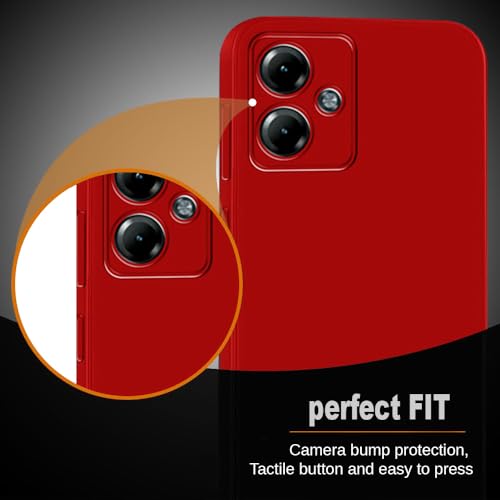Image of Back Cover for Motorola Moto G14 4G | Full Camera Protection | Premium Liquid Silicon Case | Flexible Bumper Case for Motorola Moto G14 4G (Red)