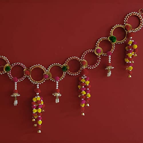 Image of Handmade Door Hanging Bandarwal Chudi Style Toran (TC-01) -Diwali New Year Inauguration Wedding Festival Home Decor Pooja (40 Inch X 6 Inch),Multicolor