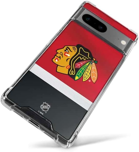 Skinit Clear Phone Case Compatible with Google Pixel 7a - Officially Licensed NHL Chicago Blackhawks Jersey Design