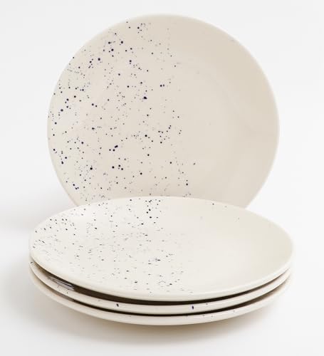Image of miah decor Ceramic Dinner Plates Set of 4 Handcrafted Dining Plates Full Plates for Home Kitchen and Restaurant Microwave Dishwasher Safe Size 10 Inches