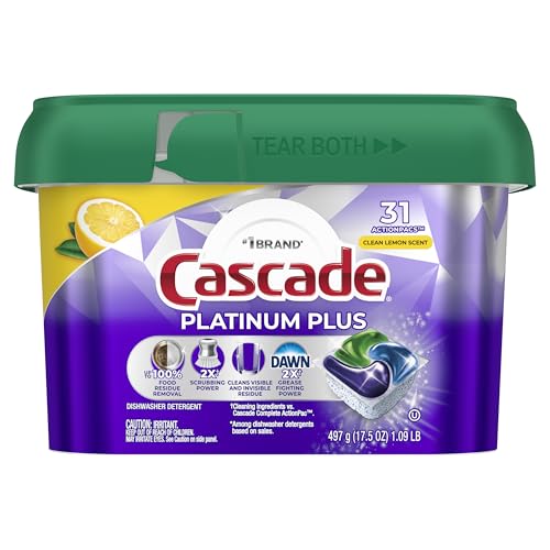 Cascade Platinum Plus Lemon Dishwasher Pods Dishwasher Detergent Tabs Tablets Dish Detergent Pod Dish Soap, 31Count - image 9
