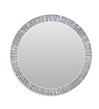 Bassett Mirror Radial Bone Wall Mirror with White and Blue Finish M4395