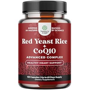 Red Yeast Rice with CoQ10 Supplement – Advanced Healthy Heart & Healthy Cholesterol Levels Formula for Men & Women – Extra Strength Capsule with Red Yeast Rice 1200 mg Capsules with CoQ10-120 Count