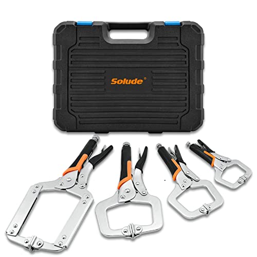 SOLUDE C-Clamp Locking Pliers Set