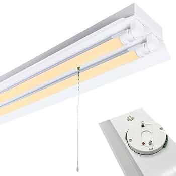 【お値下げ中】オレンジ シーリングライト 引き紐式 送料無料 引掛シーリング式LED蛍光灯照明器具 笠付トラフ型 引き