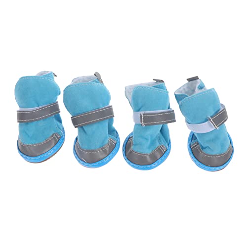 Yardwe 4Piezas Botas para Perros De Antideslizantes y Reflectantes para Mascotas Protección De Patas Nieve Botas De Nieve