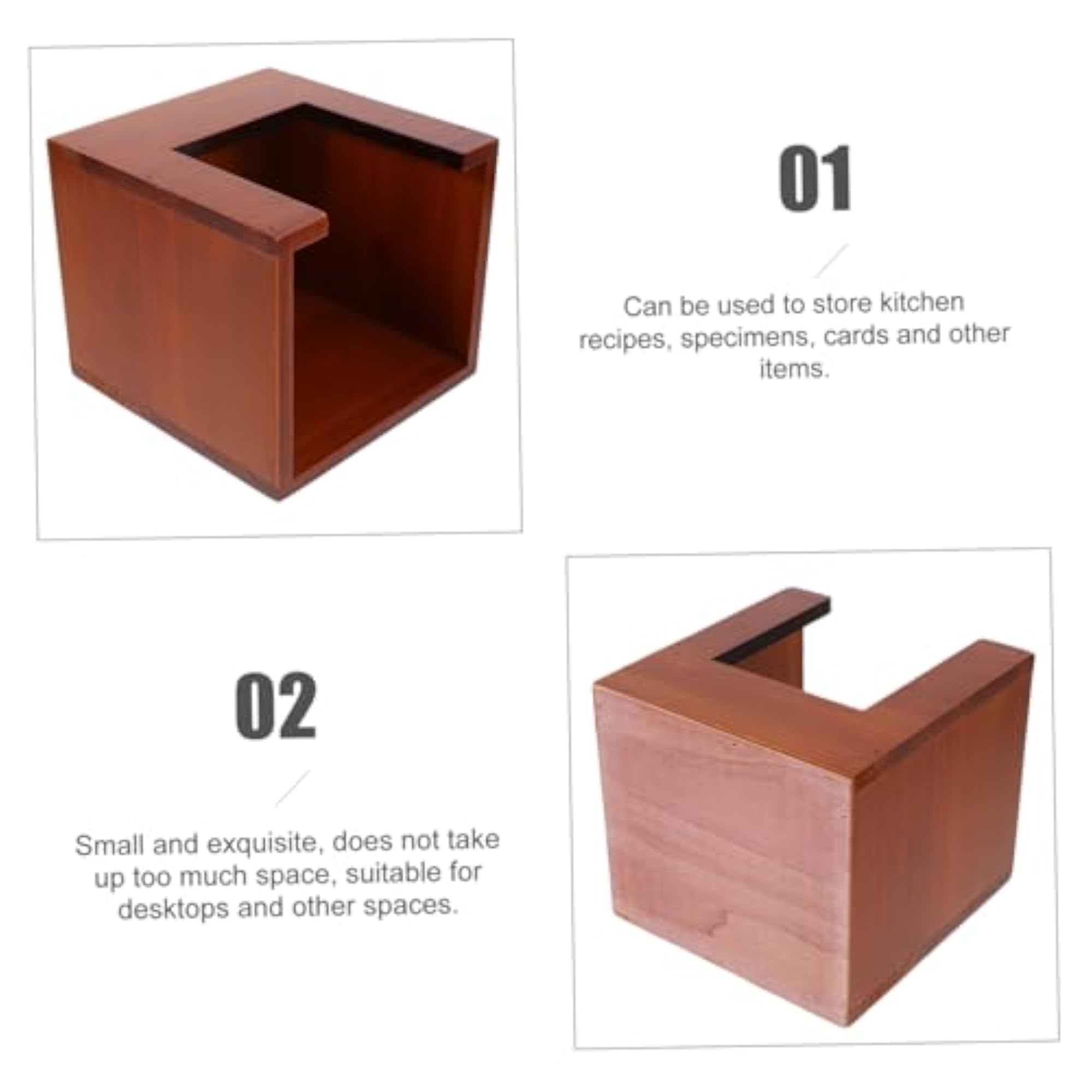 Small Kitchen Storage Case, Wooden Recipe Holder