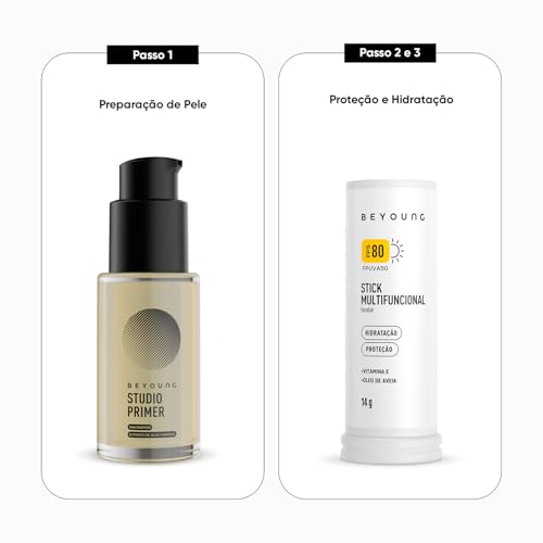 Kit Beyoung Dupla 1 Studio Primer e 1 Stick Incolor Fps 80