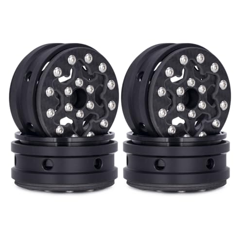 1.9 Beadlock Wheels Rims,4Pcs High Performance Carbon Fiber Bead Lock Wheel 12mm Hex Hub for 1/10 RC Crawler Car Axial SCX10 TRX6 VS4-10 Gen8 Gelande TRX4 Upgrades