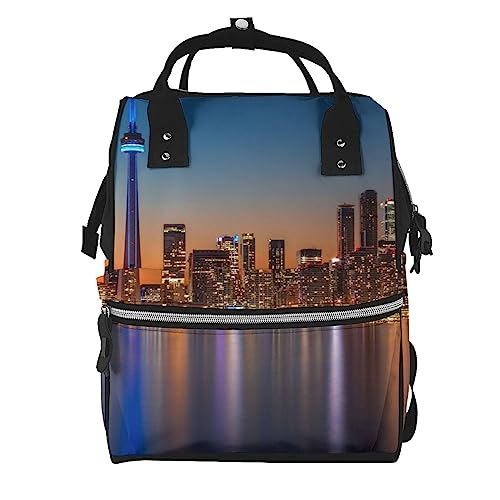 Sac à langer imprimé Canada noir : sac à dos grande capacité et étanche
