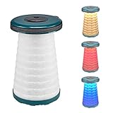 Cocotik Upgraded Folding Stools Portable with Light for Camping Retractable Plastic Chair Lightweight Collapsible for Adults Fishing Garden Outdoors Indoors (Dark Green)