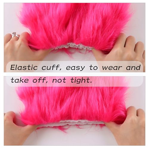 Image of Peecabe Winter Women Faux Fur Fluffy Leg Warmers Fuzzy Long Boot Covers Furry For Christmas