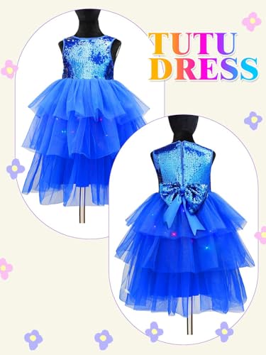 EVILD Blue Light up Tutu Dress Sequin Glow Party Dresses2