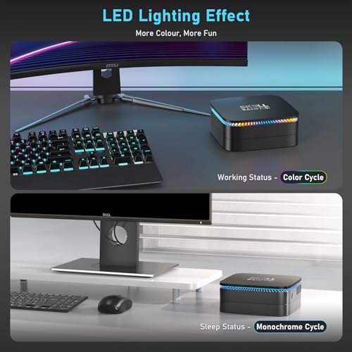 SKULLSAINTS Panther, 12th Gen Alder Lake N100 (Upto 3.40 GHz), DDR4, 4K UHD/HDMI 2.0/LAN/4 USB 3.0 Mini PC (16GB DDR4 + 500GB M.2 NVME SSD) - Image 5