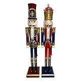Prime Retreat Giant Nutcracker King & Soldier Set - Large 5' Tall Nutcracker Christmas Decor - Lifesize Nutcracker for Indoor/Outdoor Holiday Decor - Classic Christmas Ornaments and Decorations