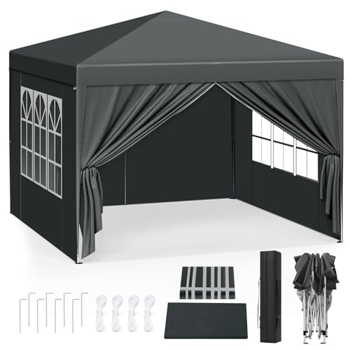 WOLTU Pop-Up wasserdichter Faltpavillon Sonnenschutz Event Pavillon mit Seitenwänden Gartenpavillon auf Terrasse Camping Festival Pagodenzelt aus Oxford Metallrahmen 3 x 3 m Anthrazit WOLTU Pop-Up wasserdichter Faltpavillon Sonnenschutz Event Pavillon mit Seitenwänden Gartenpavillon auf Terrasse Camping Festival Pagodenzelt aus Oxford Metallrahmen 3 x 3 m Anthrazit