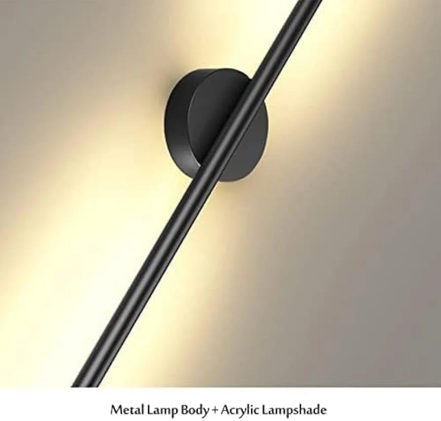 Image of Glowave Modern 600mm LED Long Tube Center Base Wall Light - Tricolour | White, Warm White, Natural White | (Black)