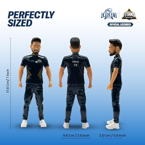 Image of Action Figure, 7 Inch Mohammed Siraj | IPL Edition, 360 Rotatable Head, For Fans & Collectors, Cricket Player