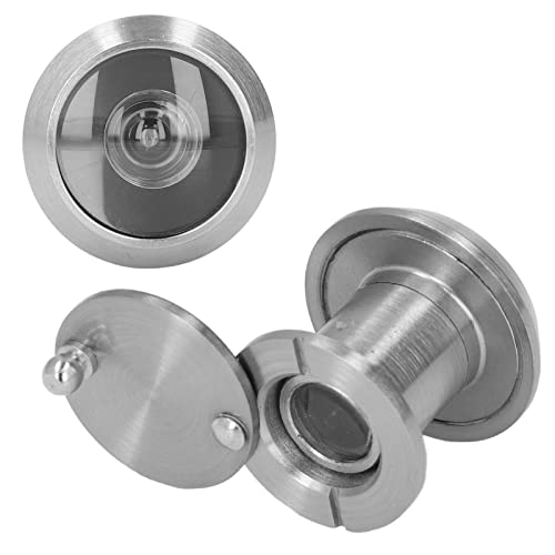 Visor de puerta de seguridad, mirilla de cobre antirrobo con cubierta trasera para hogar, oficina, hotel, color acero, longitud 3 cm