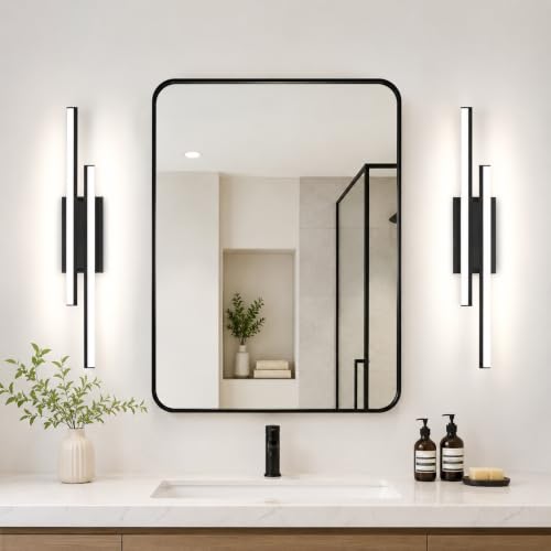 Image of LED Modern Bathroom Light Fixtures Over Mirror 5CCT Optional 32 Inch 2 Pack | Adjustable Bathroom Vanity Light Bar 0-100% Dimmable - Wall Light Fixtures 2700K /3000K /4000K /5000K /5700K ETL Certificated