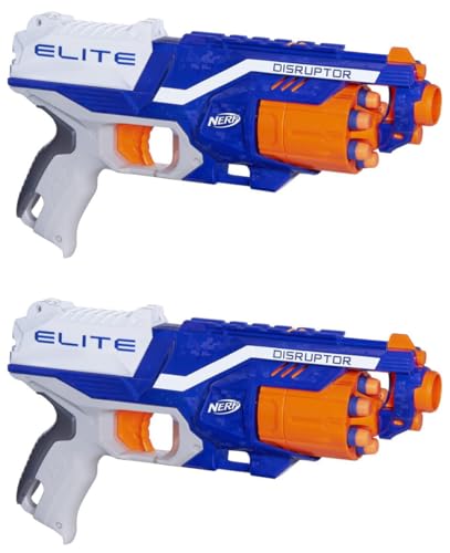 Image of Nerf Disruptor Elite Toy Water Blaster 6-Dart Rotating Drum, Slam Fire, Includes 6 Official Elite Darts, Toys for Kids, Teens, Adults, Boys and Girls, Outdoor Toys, Multicolor (Pack of 2)