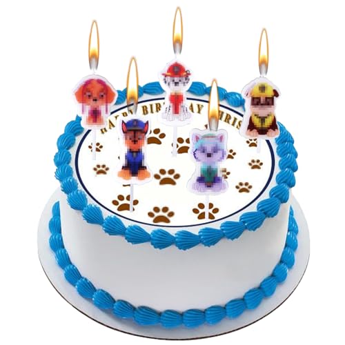 Dekewe 5PCS Paw Dog Birthday Candles, Child Cartoon Candles, Birthday Candles for Cake, Birthday Party Supplies, Birthday Cake Candles Set Cupcake Decorative Candle for Kids Party