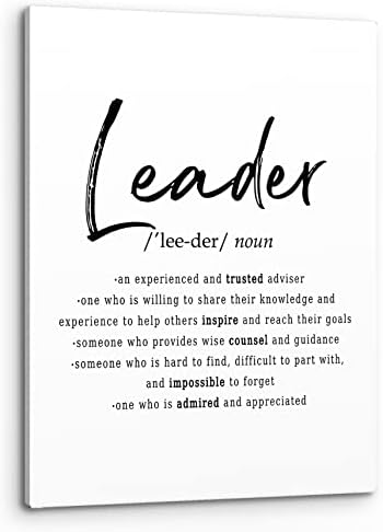 PHAMTE Leader motivational Wall Art,Minimalist Great Leader Definition Print Framed Canvas Painting Artwork Home Living Room Bedroom Boys Room Office Decor,Best Team Leader Gifts (11x14Inch)