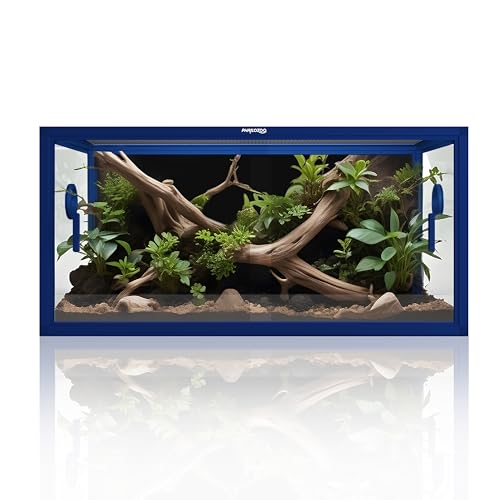 Image of Phailozoo Stackable 50 Gallon Reptile Enclosure for Gecko, Juvenile Reptile | Adding Vibrant Fun for Your Home, Anti-fingerprint Tempered Glass Door with Handles Easy to Feed & Clean
