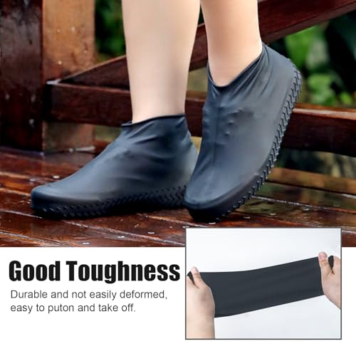 4 Pcs Schuhüberzieher Wasserdicht, Schuhüberzieher Rutschfest, Einweg/Mehrweg Latex-überschuhe mit, überzieher Schuhe für Regen,Schneetag,Wüstenstrand,Schlammige Straßen