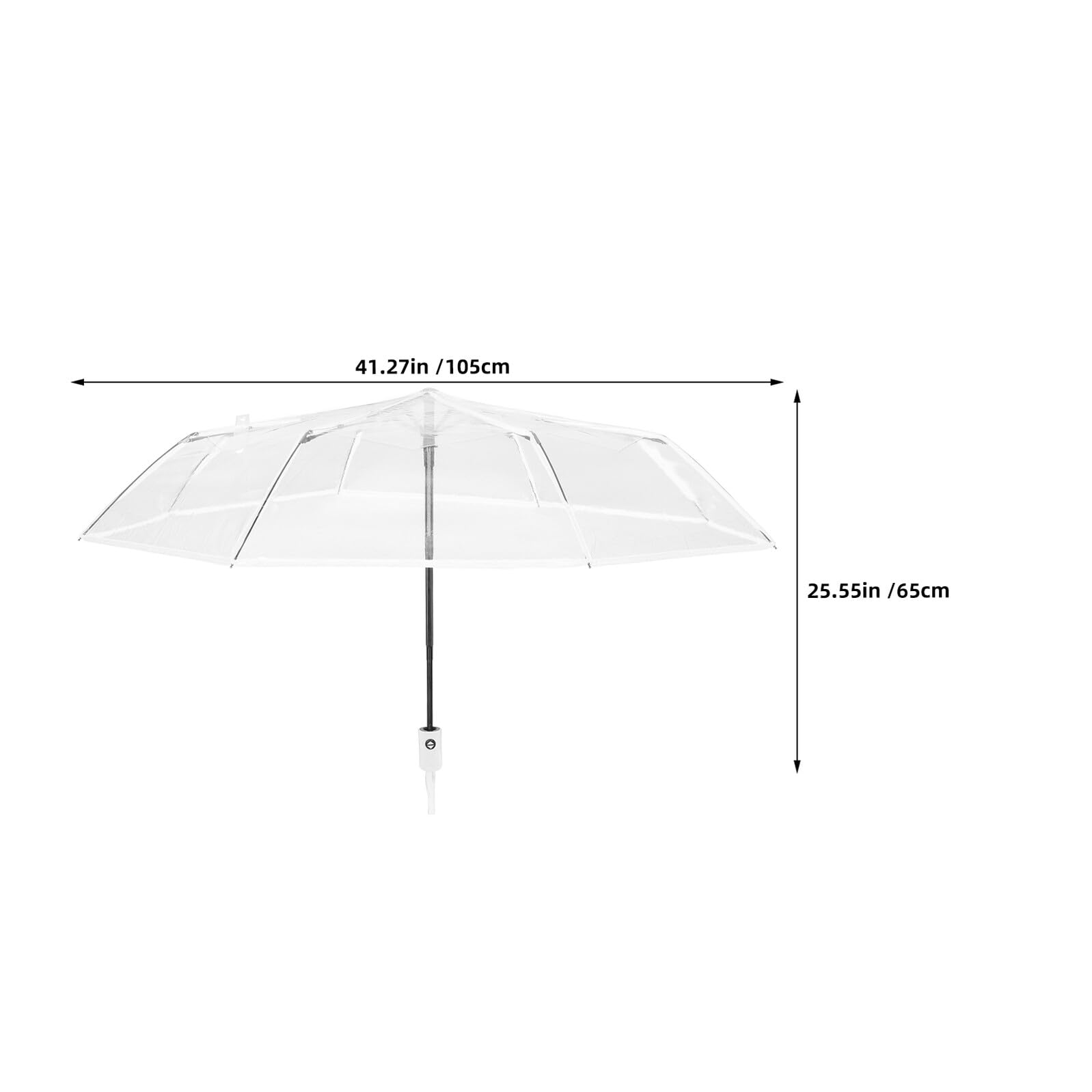 Alipis Paraguas Plegable Transparente 2 Piezas 41 Pulgadas Blanco