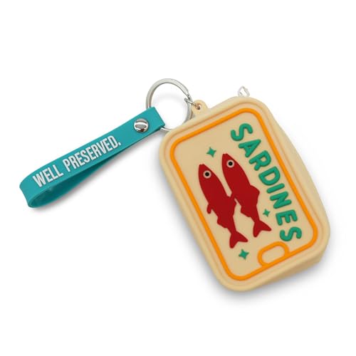 GOOFBALLS Novelty Silicone Coin Purse Cute Mini Change Holder for Coins Cash & Small Essentials Soft Pocket Pouch for Kids Teens & Adults Keychain & Bag Accessory Sardines