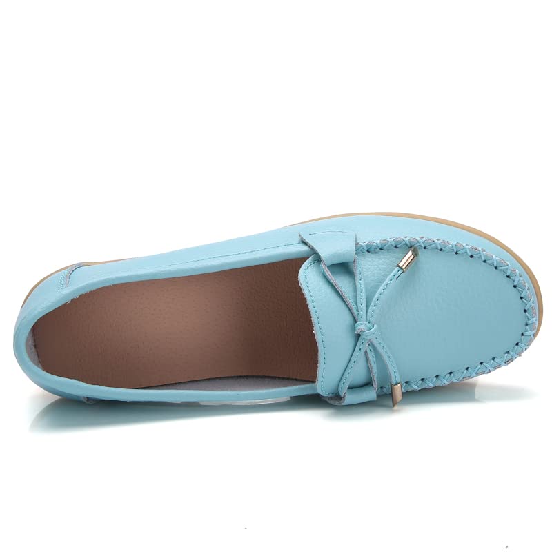 Image of Momuk Women's Penny Loafers Leather Driving Moccasins Slip On Boat Shoes Fashion Comfort Flats