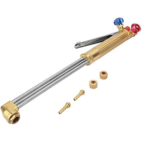 Schneidbrenner, Sauerstoff/Acetylen-Schneidgasinjektor aus rostfreiem Stahl, Schweißbrennerwerkzeug Schweißschneidbrenner-Handwerkzeug, mit Gasdruckblasrohr mit ausgeglichenem Druckgriff 50 cm Cover