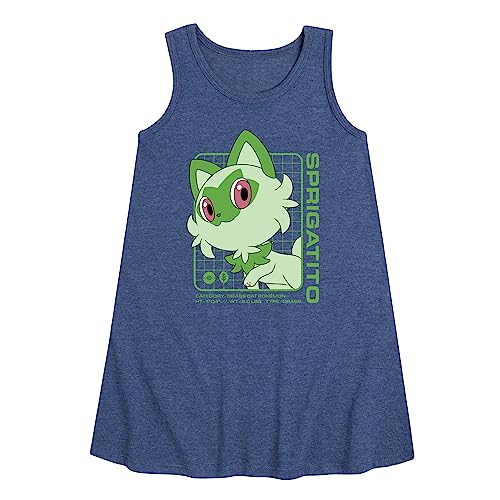 HYBRID APPAREL - Pokémon - Sprigatito Stats - Youth Girls A-line Dress