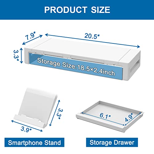 image for Monitor Stand Riser with Drawer, AQQEF Width Adjustable Computer Stand