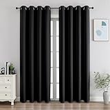 CUCRAF Blackout Curtains 96 Inch Length 2 Panels Set,Thermal Insulated Curtains Room Darkening for Bedroom,Light Blocking Drapes for Living Room(52 x 96 Inch, Black)