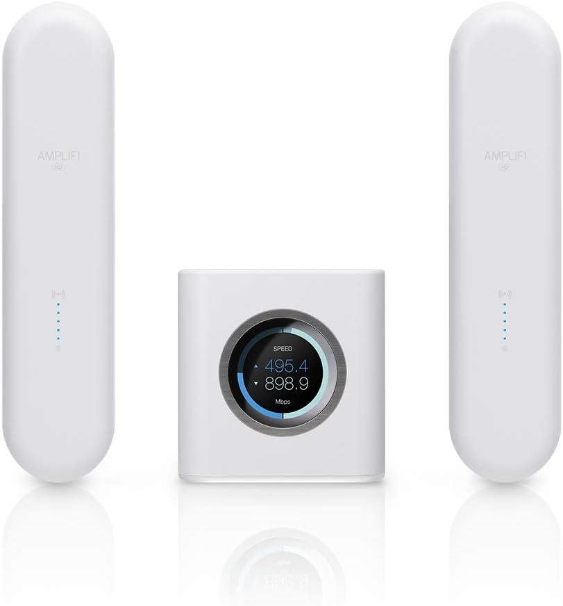 AmpliFi HD WiFi System by Ubiquiti Labs, Seamless Whole Home Wireless Internet Coverage, HD WiFi Router, 2 Mesh Points, 4 Gigabit Ethernet, 1 WAN Port, Ethernet Cable (AmpliFi HD UniBody)